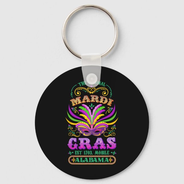 Chaveiro O original Mardi Gras Mobile Alabama 1703 (Frente)