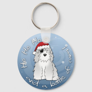 Chaveiro O papai noel pirateia o Sheepdog inglês velho