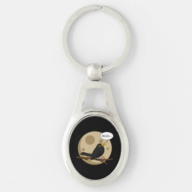 Chaveiro O pássaro-negro como a gemida na lua (Frente)