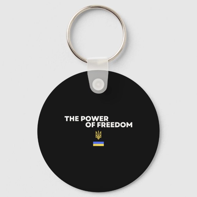 Chaveiro O Poder do Símbolo da Bandeira Ucraniana Tridente  (Frente)