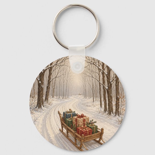 Chaveiro O Presente da Floresta de Inverno (Verso)