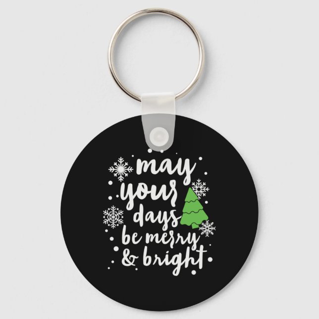 Chaveiro O Presente De Xmas Pode Ser Feliz E Brilhante (Frente)