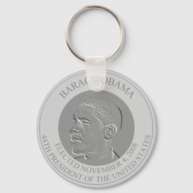 Chaveiro O Presidente Barack Obama Silver Coin. (Frente)