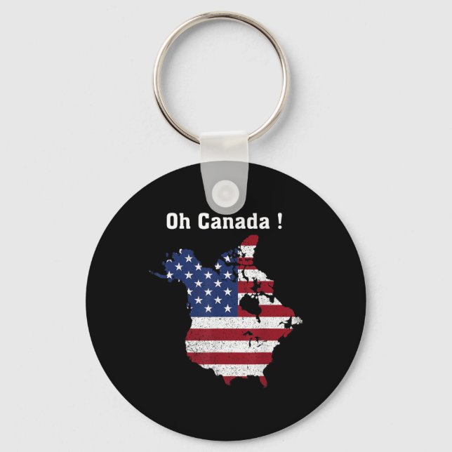 Chaveiro O Presidente Engraçado Trump Dizendo "O Canadá Map (Frente)