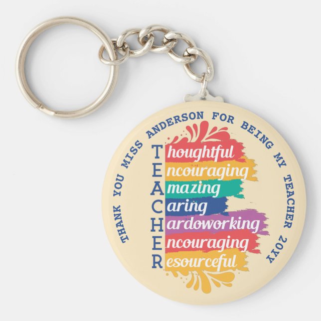 Chaveiro O PROFESSOR ADORA O PRESENTE Personalizado INSPIRE (Frente)