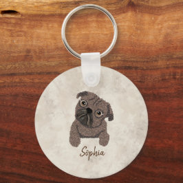 Chaveiro O que há num Pugaccino-Cute Dog-Pug-