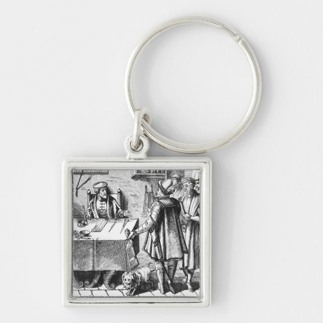 Chaveiro O receptor dos impostos, após um woodcut 'no uso (Frente)