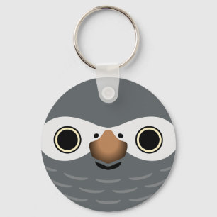 Chaveiro O rosto de um papagaio da Cinza Timneh