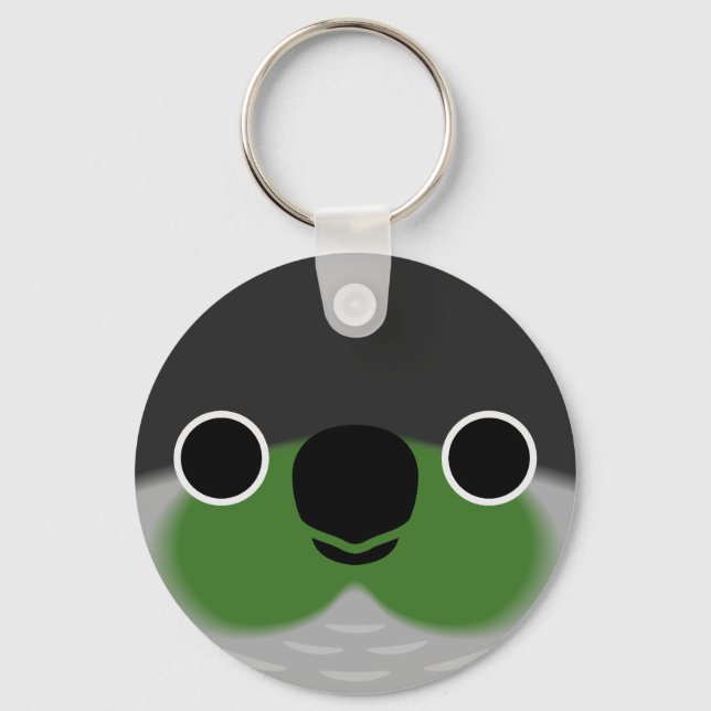 Chaveiro O rosto de um periquito de bochecha verde (Frente)