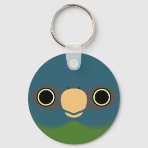 Chaveiro O rosto de uma arara-azul