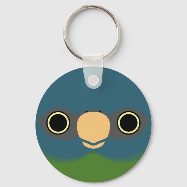 Chaveiro O rosto de uma arara-azul (Frente)