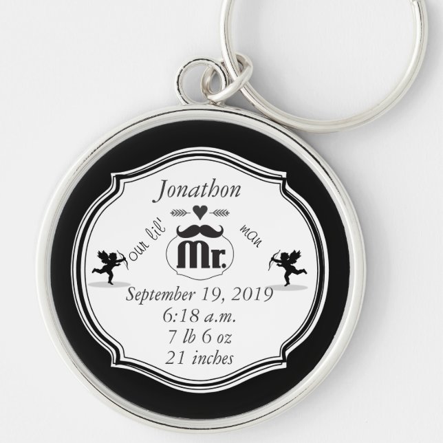 Chaveiro O Sr. Mustache Lil Man Baby Boy Stats (Frente)