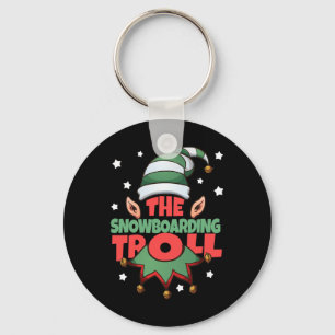 Chaveiro O Troll de Snowboard Engraçado Pajama de Natal - S