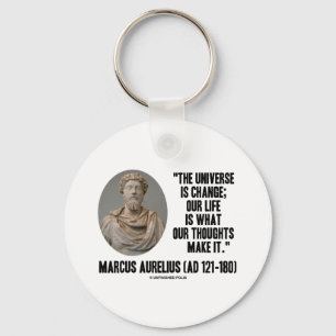 Chaveiro O universo de Marcus Aurelius é mudança que noss