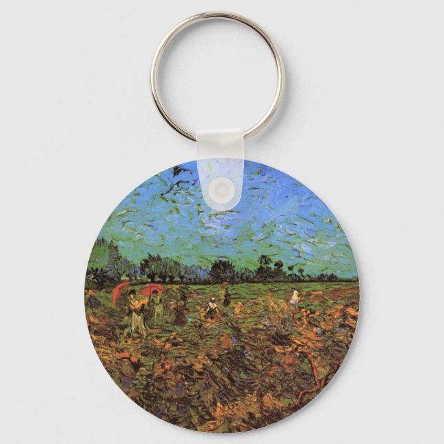 Chaveiro O Vinhedo Verde por Vincent van Gogh (Frente)