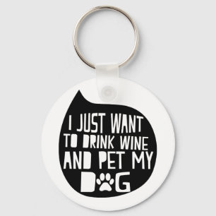 Chaveiro O vinho da bebida e Pet meu cão