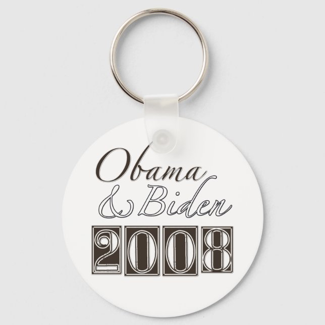 Chaveiro Obama Biden 2008 BW (Frente)