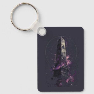 Chaveiro Obelisco Cósmico Roxo Arte Oculta e Sombria