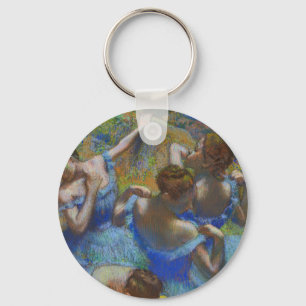 Chaveiro Obra-Prima de Arte Fina Azul de Degas Bailarinas