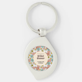 Chaveiro Obrigado Chuveiro de Noiva Flor Hippie Retrô