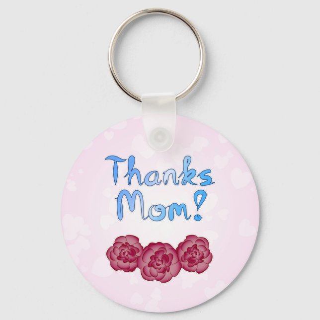 Chaveiro Obrigado Mamãe com Flor de Cravo pelo Dia das Mães (Frente)