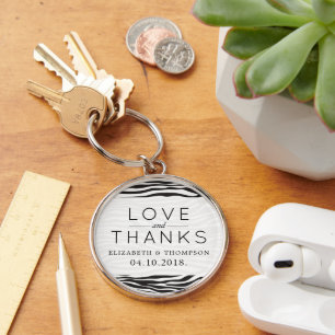 Chaveiro Obrigado - o impressão animal, listras da zebra -