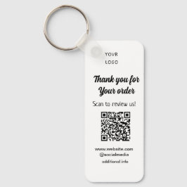 Chaveiro Obrigado pela análise de pedidos Revise o logotipo