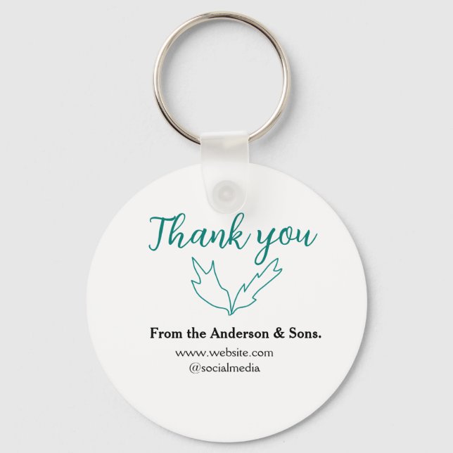 Chaveiro Obrigado pelo nome da sua empresa do site do Order (Frente)