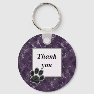 Chaveiro Obrigado Pet Sitter Dark Roxple Paw Print