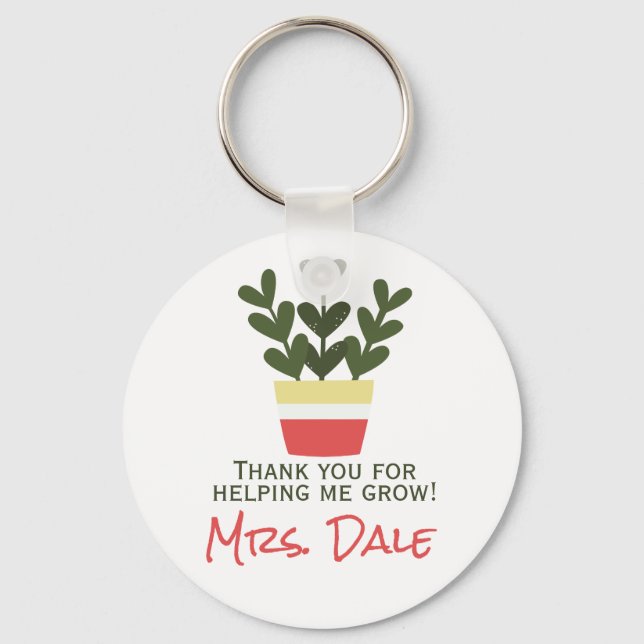 Chaveiro Obrigado Por Me Ajudar A Crescer | Professora (Frente)