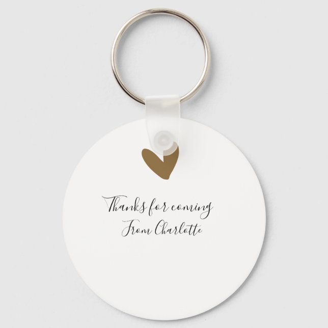 Chaveiro obrigado por vir adicionar nome mensagem de texto  (Frente)