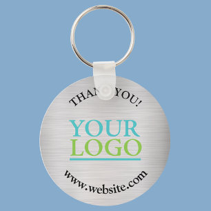 Chaveiro Obrigado, Seu Logotipo, Seu Site De Nome, Silver E
