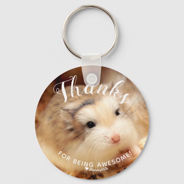Chaveiro Obrigados bonitos de Hamster para ser incrível (Frente)