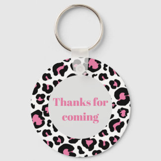 Chaveiro Obrigados para impressão em leopardo rosa