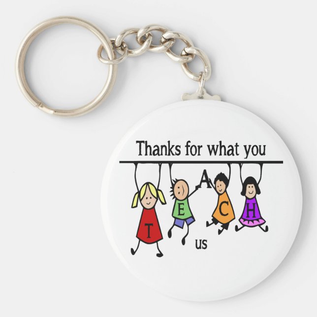 Chaveiro Obrigados para o que ensina arte de professor dive (Frente)