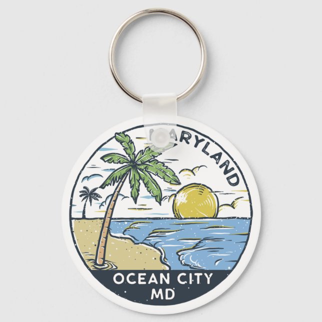 Chaveiro Ocean City Maryland Vintage (Frente)