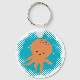 Chaveiro Oceano Azul de Cartoon Octopus