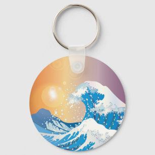 Chaveiro Oceano Sunset de Arte Onda Japonês