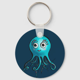 Chaveiro Octopus Azul-Cinto - Cartoon Sea Animal de Kawaii