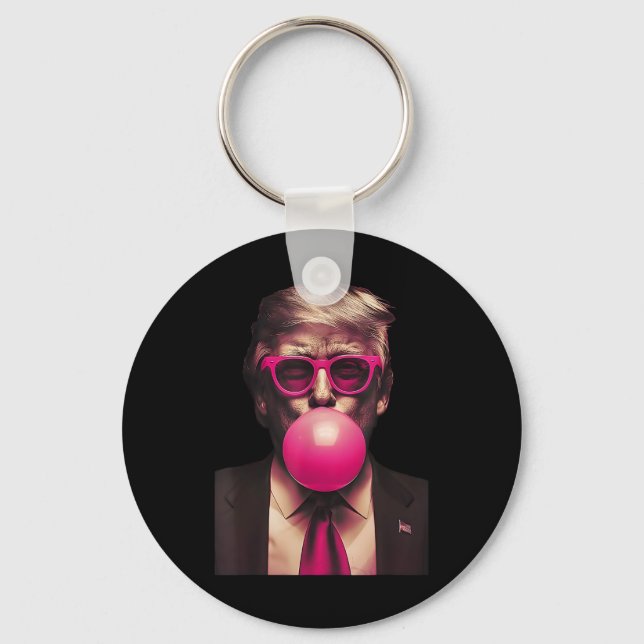 Chaveiro Óculos Cor-de-Rosa Trump Camisa Chiclete Votar Pre (Frente)