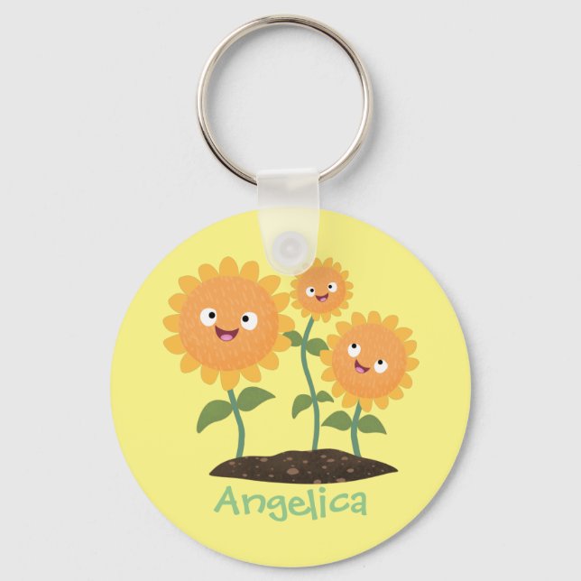 Chaveiro Óculos de desenho animados bonitos e felizes (Frente)