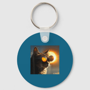 Chaveiro Óculos de Eclipse de Gato Engraçado de Eclipse Sol