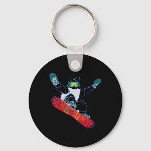 Chaveiro Óculos de Esqui Snowboard Engraçado Esquiando Gato