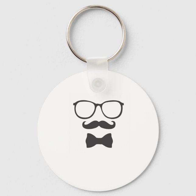 Chaveiro Óculos de Hipster do bigode (Frente)