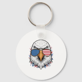 Chaveiro Óculos de Sol Águia Patriótica Camisa Vector Vinta
