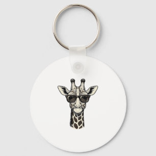 Chaveiro Óculos de Sol de Girafa Legal Camisa de Gravura Vi