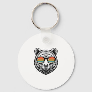 Chaveiro Óculos de Sol de Urso Vintage Desenho Gráfico Veto