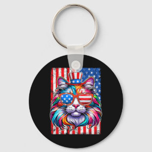 Chaveiro Óculos De Sol Engraçado Americano Usa Bandeira 4 D