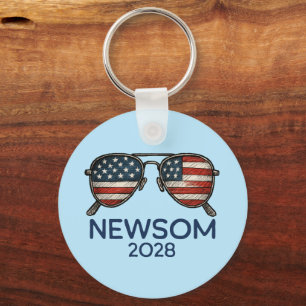 Chaveiro Óculos de Sol Gavin Newsom 2028 Para Presidente