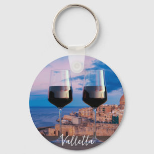 Chaveiro Óculos de vinho com vista ao pôr do sol sobre La V